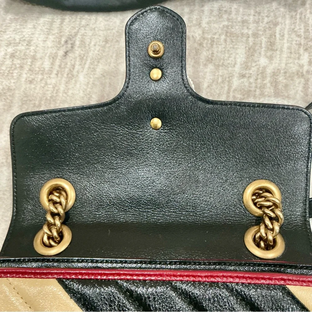 ✨💎RARE💎✨GUCCI Marmont Multicolor Leather Flap Chain Bag w/Dusty and Gift! - Picture 7 of 14